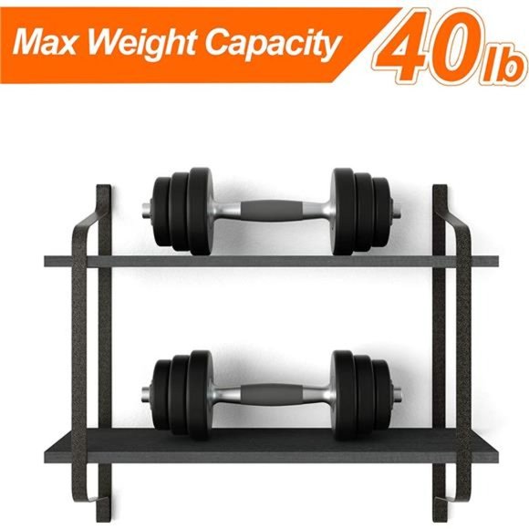 Floating Shelves Wall Mounted Industrial Wood Wall Shelves for Pantry LivingRoom - Picture 5 of 6